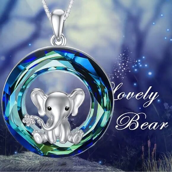Cute Elephant Pendant Necklace 20” - Picture 5 of 6
